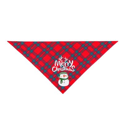 China Thoughtful Christmas Multi-colors Print Dog Bandana Pet Saliva Towel Triangle Cotton Dog Bandanas For Small Dogs for sale