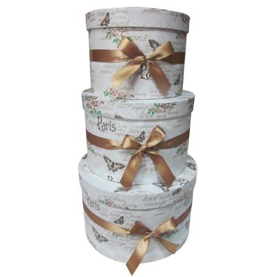 China Aseptic Cheap Printed Round Cylinder Paper Flower Packaging Gift Box With Lid for sale