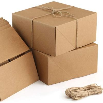 China Gift Wrap 10 x 4 Package 8 x 8 Brown Paper Gift Boxes for Christmas Gifts, Bridesmaid Proposal Boxes, Easy Assemble Boxes Premium Gift Boxes for sale