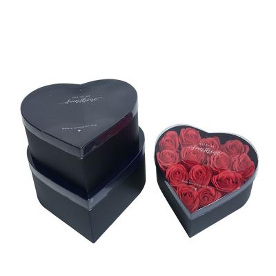 China Gift & Craft Custom Printed 3 Piece Gift Flower Box Heart Shaped Gift Box for sale