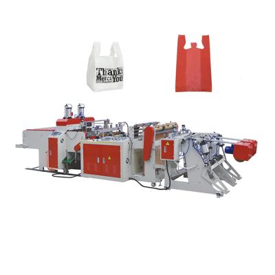 China Building Material Shops Automatic PP Plastic Bag Making Machine Shopping LDPE Nylon T-Shirt Carry Bag Making Machine for sale