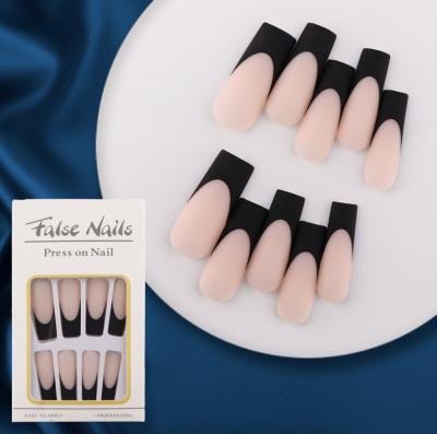 China French Pink False Nails Press On Nail Top Forms For Coffin Nail Tips False Nails Manicure Reusable Fake Nails With Glue for sale