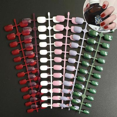 China French Short False Nails Press On Nail Top Forms For Coffin Nail Tips False Nails Manicure Reusable Fake Nails Not With Glue for sale