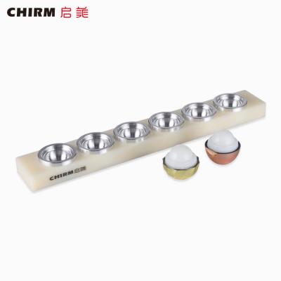 China Aluminum foil lipstick shape round ball filling mold, 6 holes lip balm filling ball mold sample for sale