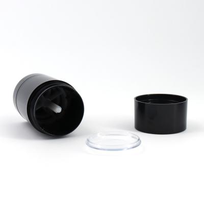 China Cosmetic Round 30g Empty Plastic Black Antiperspirant Stick Container Twist Up Sunscreen Stick Container for sale