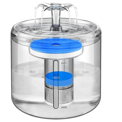 China Automatic Fully Transparent Silent Water Dispenser Automatic Pet Cat Drinker 2.6L for sale