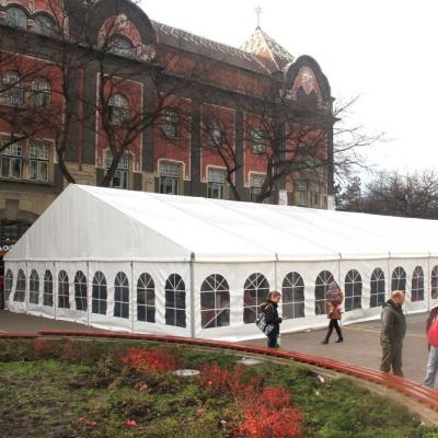 China Large Waterproof Fire Retardant and UV Resistant Outdoor Party Tents for Large Events Exhibition Marquee Tent 20m Span Trade Show Tent for sale