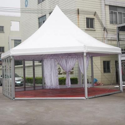 China Fire Retardant UV Resistant Outdoor Pagoda Tents Waterproof Wedding Marquee Tent 6x6m Car Wash Tents For Events for sale