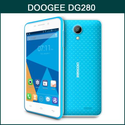 중국 DOOGEE DG280 MTK6582 1.3GHz 쿼드 중핵 4.5 인치 FWVGA 스크린 인조 인간 4.4 3G Smartphone 판매용