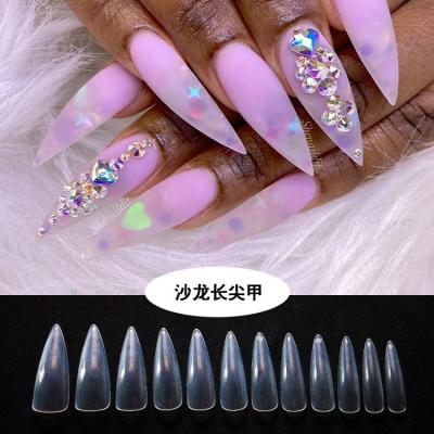 China 500pc/bag french led nail stiletto tips clears/natural false manicure gel diy acrylic salon suppliers for sale