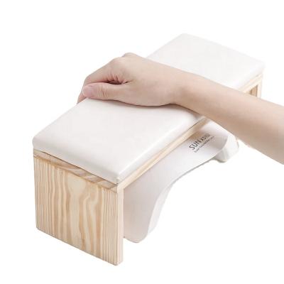 China WOOD+PU Wooden Hand Rest Cushion Nail Supplies Nail Tables Rest Holder Other Nail Supplies Fingertips Art Beauty Manicure Salon for sale