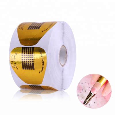 China 500pcs Gold Double Thick Nail Art Sculpting Acrylic UV Gel Tips Nail Forms Bufferfly Square Fish Frog for sale