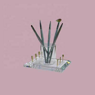 China 6 Holes Nail Art Acrylic Bite Accessories Empty Storage Box Manicure Brush Display Stand Nail Art SK-BJ4 for sale