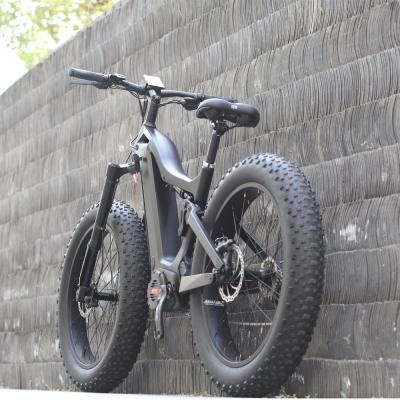 China Carbon fiber 26 inch fat tire mid drive motor M620 electric bike 1000w snow ebike full suspension carbon frame bafang for sale