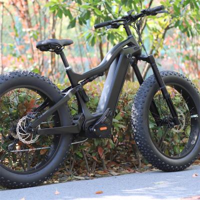 China bafang m620 carbon fiber mtb ebike 1000w mid motor electric mountain bike lithium battery 26x4.5 fat tire carbon fiber frame for sale