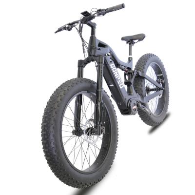 China 2022 full carbon fiber mtb bafang m620 motor 26x4.5 tire adult fat suspension electric mountain bike 1000w 48v for sale