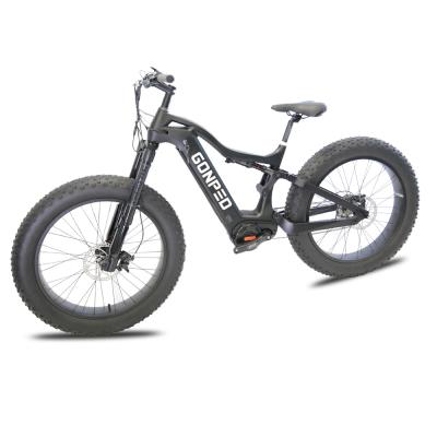 China 1500w 48v 17.5 battery full tire carbon fiber mountain bike suspension frame 1000w bafang motor electric ebike big oh for sale