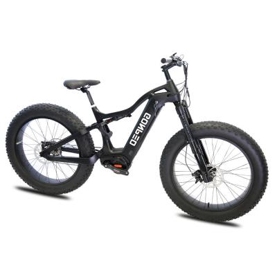 China bafang mid motor ebike carbon fiber patent design mountain tire electric bike fat electric bike 1000w frame for sale