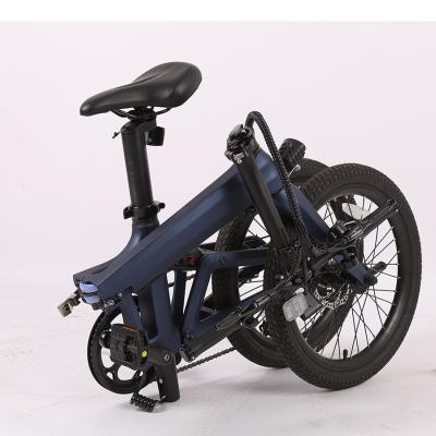 China Carbon fiber 20inch road bike carbon frame folding bike 36v 250w lightweight electric city ebike for sale