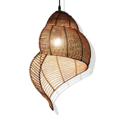 China Modern Rattan Chandelier Design Snail Field Southeast Asian Pendant Lamp for sale