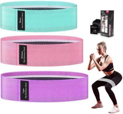 China 3D Cotton Resistance Circle Loop Exercise Latex Hip Bands Elastic Rubber Set Max Fitness Yoga Cotton Fabric for sale