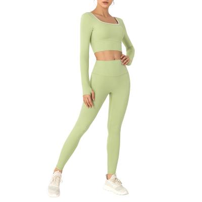 China Breathable 3D Max New Beauty Back Naked Yoga Suit Chest Protection Slimming Sports Yoga Running Clothes Long Sleeve Fitness Suit T-shirt For Women for sale