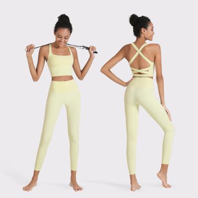 China Breathable 3D Max Workout Clothes Seamless Sports Bra Yoga Leggings 2 Pieces Set Yoga Set Sports Wear Gym Seamless Clothes for sale