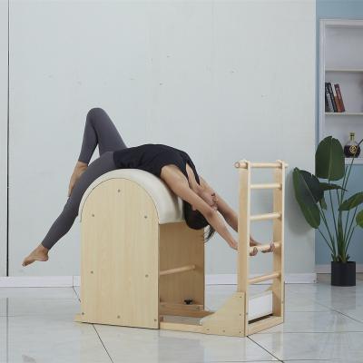 China Custom Equipment Maple Yoga Studio Yoga Exercise Chair Arch Ladder Wood Barrel Pilates for sale