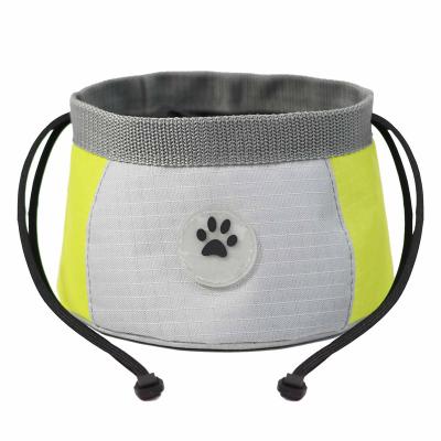 China Custom Outdoor Travel Collapsible Portable Pet Food Bowl Oxford Dog Treat Bowl Viable Custom Wholesale for sale