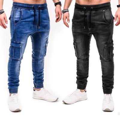 China Dongguan Breathable Custom Destroyed Denim Ripped Hip Straight Slim Men's Jeans-Purple Hop Wind for sale