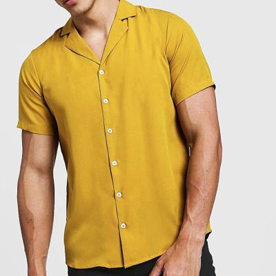 China 100% Fabric Casual Mens Sustainable New Design Viscous Shirts Mens Short Sleeve Shirts for sale