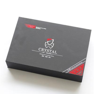 China Custom Luxury Magnetic Black Matte Tea Logo Paper Cardboard Box Red Gold Foiled With UV Custom Printed Logo for sale