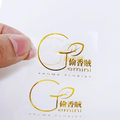 China Custom Printing Transparent Hot Stamping Perfume Perfume Bottle Label Waterproof Adhesive Label Private Label Wax Sticker Waterproof Custom Candles for sale