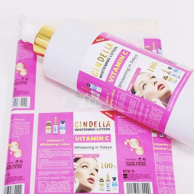 China Waterproof Custom Labels With Gold Foil Font And Waterproof Body Lotion Bottle Sticker Skin Care Products Bottle Logo Sticker for sale