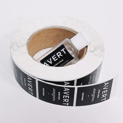 China Waterproof Custom Black Frozen Stickers Label Rectangle Waterproof Stickers Printing for sale