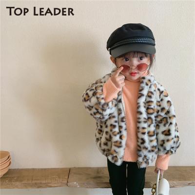 China Supreme Leader Breathable 2020 Winter Girls Plus Thick Winter Warm High-neck Baby Zipper Print Velvet Leopard Coat for sale