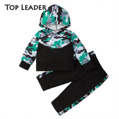 China Supreme Leader Autumn Spring Infant Clothes Baby Casual Dressing Sets Baby Boy Camouflage Hoodie Tops Long Pants Outfits Clothes Set for sale