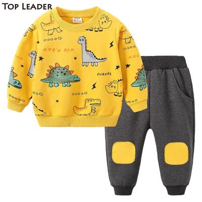 China 2020 Eco-Friendly 2Pcs Supreme Leader Cartoon Toddler Boys Clothing Set Kids Winter Baby Clothes Set Casual Sports Equipment Pants Clothing Set for sale