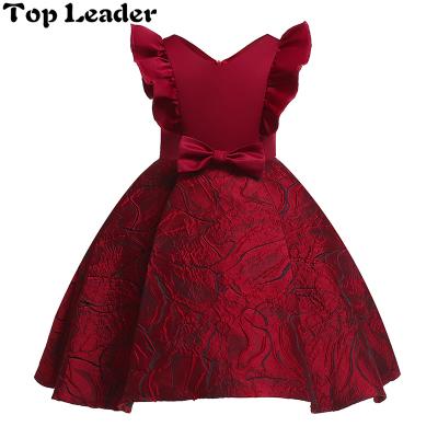 China Supreme Leader 2019 Cute Girls Wedding New V-Neck Bowknot Small Breathable Evening Dress 9 Years for sale