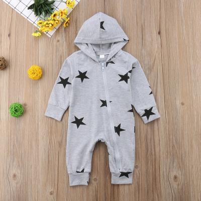 China Long sleeve supreme leader 2021 spring and summer romper long sleeve printed overalls with zipper star hooded romper for sale