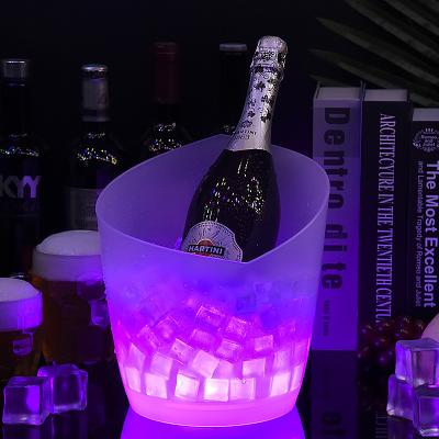 China Minimalist Hot Selling Ship Shape Degradable Plastic Led Luminous Ice Cube Buckets for sale