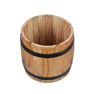 China Factory Sale Large Round Shape Sustainable Beer Beverage Porcelain Wooden Ice Bucket for sale