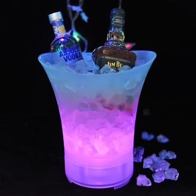 China Factory Direct Sale 5L LED Party Cooling Ice Bucket Viable Acrylic Plastic Beer Speaker Ice Bucket for sale