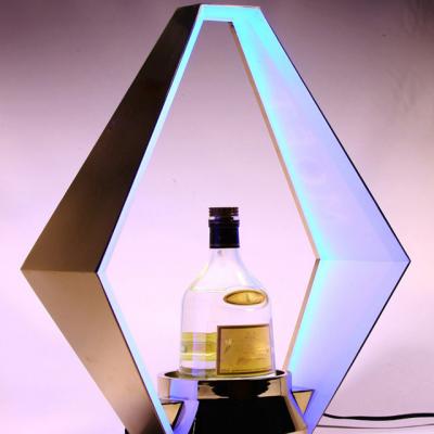 China HAL Promotion Custom Acrylic Modern LED Lighted Liquor Shelf Bottle Display Case Bottle Glorifier Holder For Beverage Promotion for sale