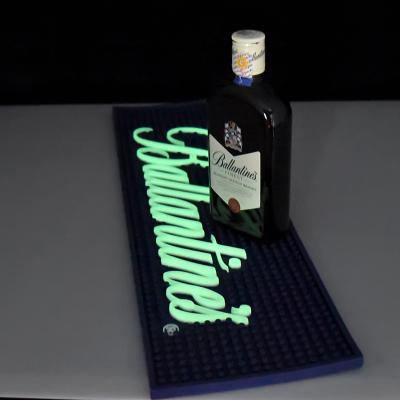 China Outdoor custom promotion / bar / hotel / ktv / logo wine champagne spirits brand bar mat service rubber material barmat for sale