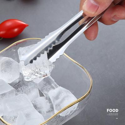 China Factory Sale Disposable Straight Ice Color Sliver Stainless Steel Serving Tongs for sale