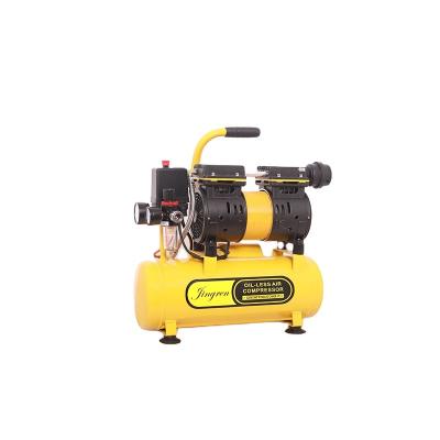 China 0.55 Kw Small Portable Oil Free Oil Free Air Compressors With 9 L Liter Air Tank for sale