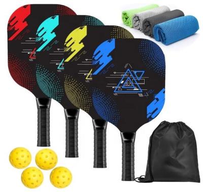 China Automotive Pickleball Set With 4 Wood Pickleball Premium Paddle With Cushion Comfort Grip Gifts For Women Men for sale