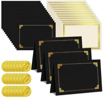 China Education 72 Pcs Certificate Kit Certificate Holders Certificate Papers Gold Foil Reward Seals Stickers for sale