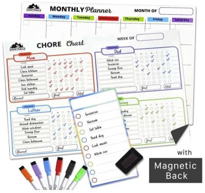 China Mondern Magnetic Dry Erase Chore Chart for Kids and Multiple Planner Calendar 17x12